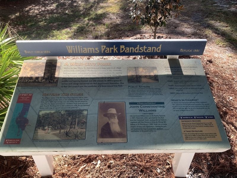 Williams Park Bandstand Marker. Click for full size. Williams Park Bandstand Marker image. Click for full size.
