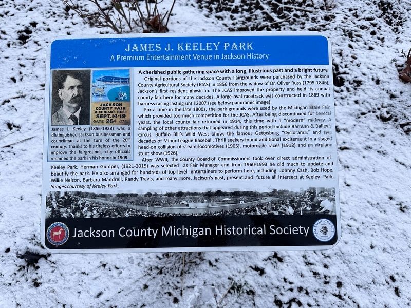 James J. Keeley Park Marker image. Click for full size.