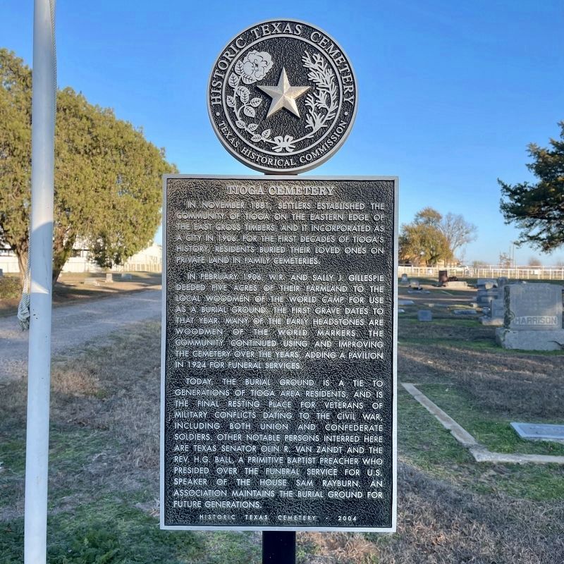 Tioga Cemetery Marker. Click for full size. Tioga Cemetery Marker image. Click for full size.