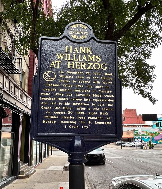 Hank Williams at Herzog side of marker. Click for full size. Hank Williams at Herzog side of marker image. Click for full size.