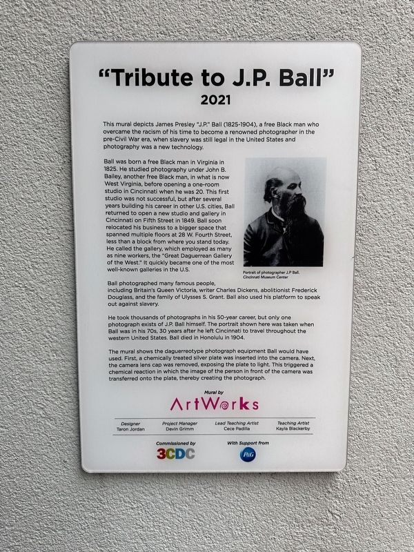 "Tribute to J.P. Ball" Marker image. Click for full size.