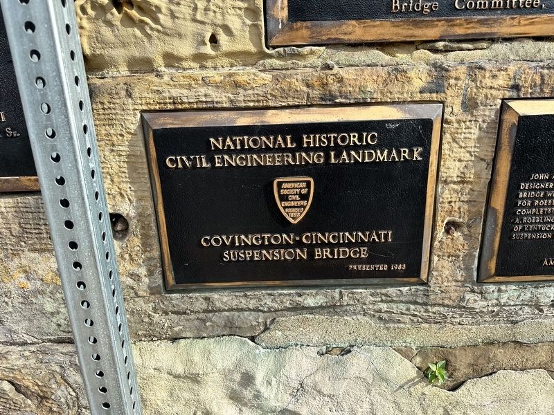 John A. Roebling Bridge Marker. Click for full size. John A. Roebling Bridge Marker image. Click for full size.