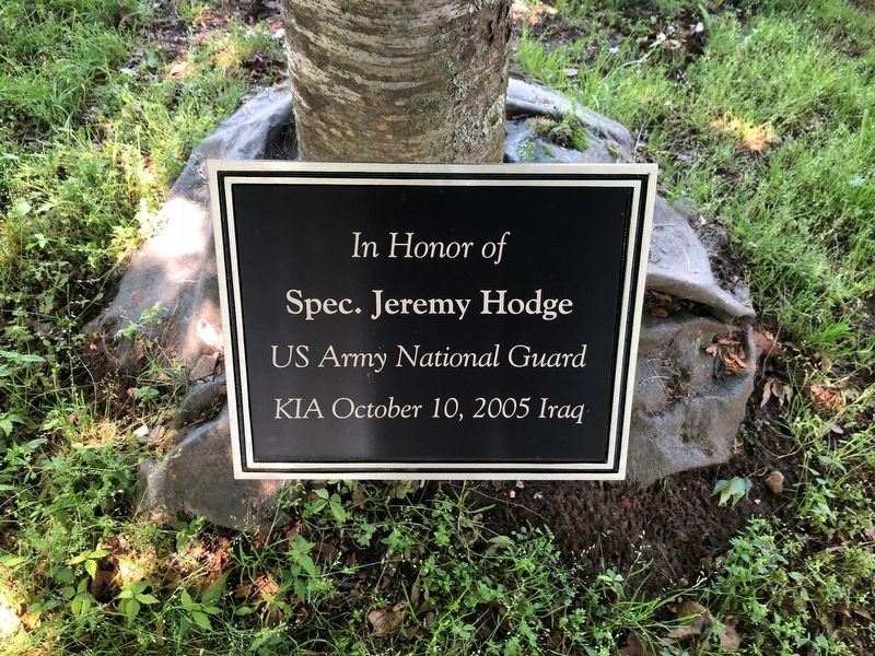 Spec. Jeremy Hodge Marker. Click for full size. Spec. Jeremy Hodge Marker image. Click for full size.