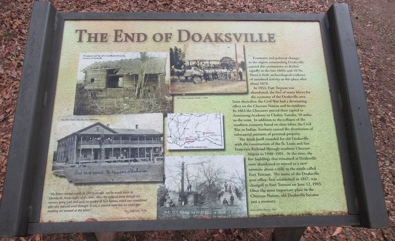 The End of Doaksville Marker. Click for full size. The End of Doaksville Marker image. Click for full size.