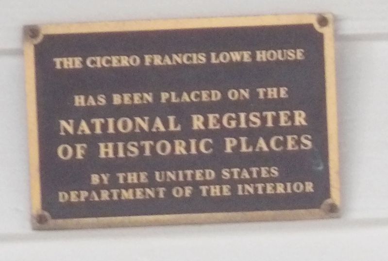 The Cicero Francis Lowe House Marker image. Click for full size.