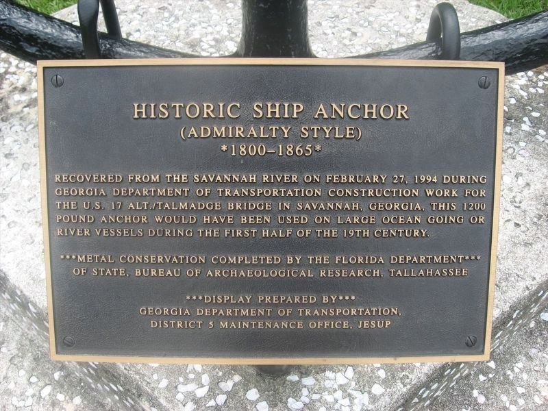 Historic Ship Anchor Marker image. Click for full size.