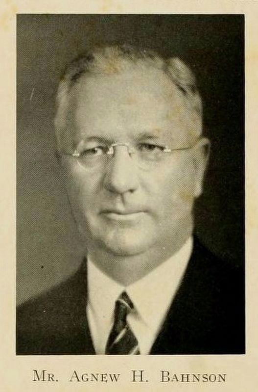 Agnew Hunter Bahnson, Sr. (1886-1966) image. Click for full size.