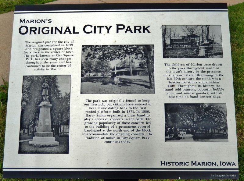 Marion's Original City Park Marker image. Click for full size.