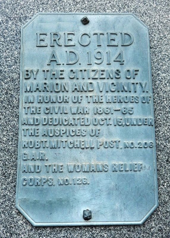Marion Civil War Memorial<br>(<i>north side</i>) image. Click for full size.