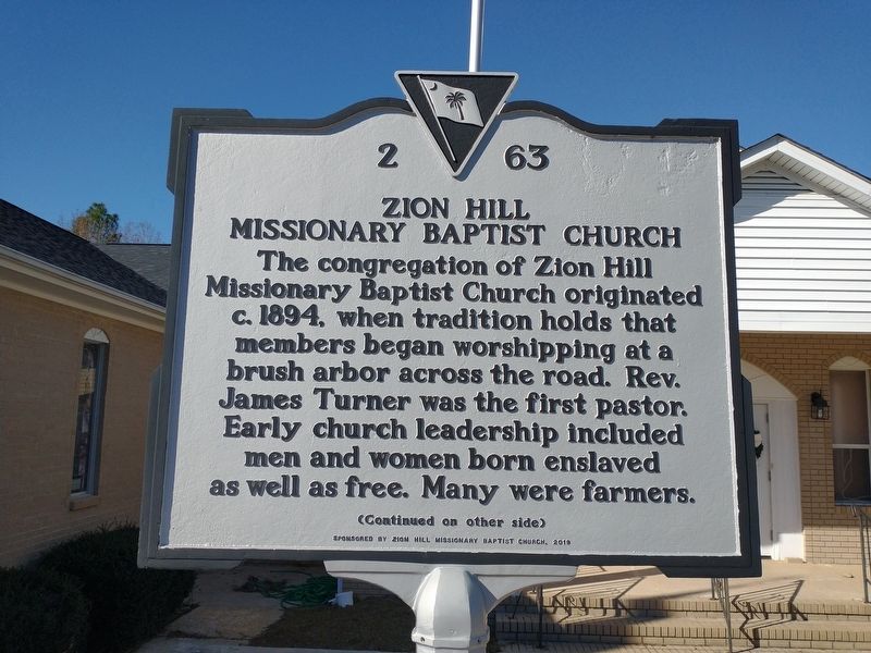 Zion Hill Missionary Baptist Church Marker. Click for full size. Zion Hill Missionary Baptist Church Marker image. Click for full size.