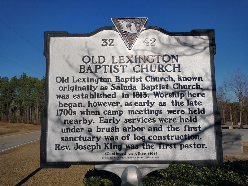 Old Lexington Baptist Church Marker image. Click for full size.