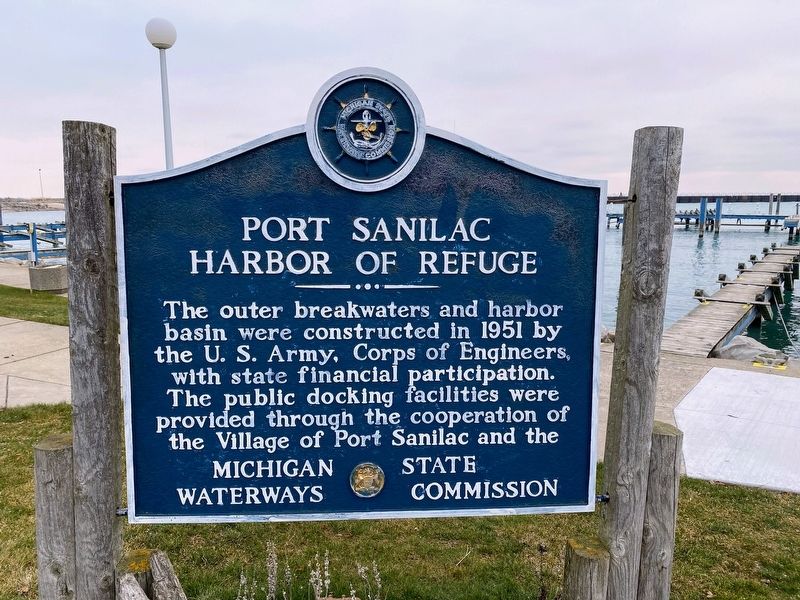 Port Sanilac Harbor of Refuge Marker. Click for full size. Port Sanilac Harbor of Refuge Marker image. Click for full size.