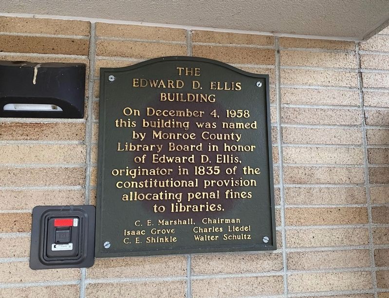 The Edward D. Ellis Building Marker image. Click for full size.