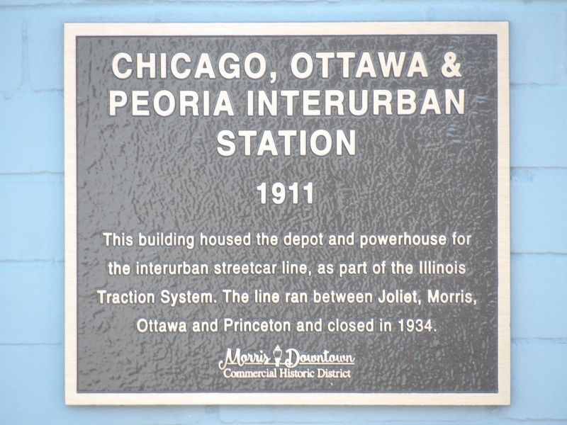 Chicago, Ottawa & Peoria Interurban Station Marker image. Click for full size.
