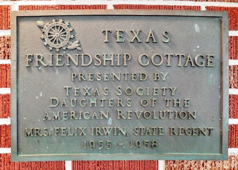 Texas Friendship Cottage Marker image. Click for full size.
