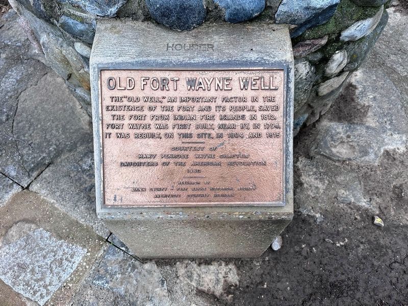 Old Fort Wayne Well Marker. Click for full size. Old Fort Wayne Well Marker image. Click for full size.