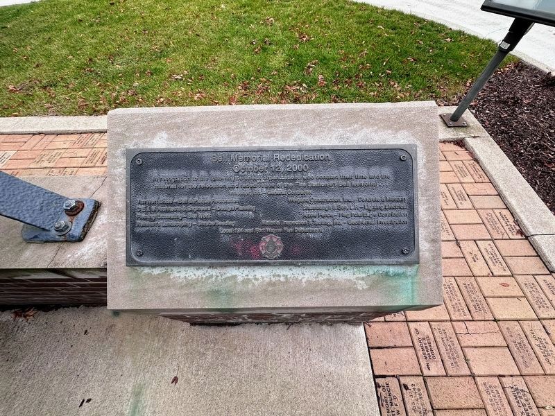The History of the Bell rededication plaque image. Click for full size.