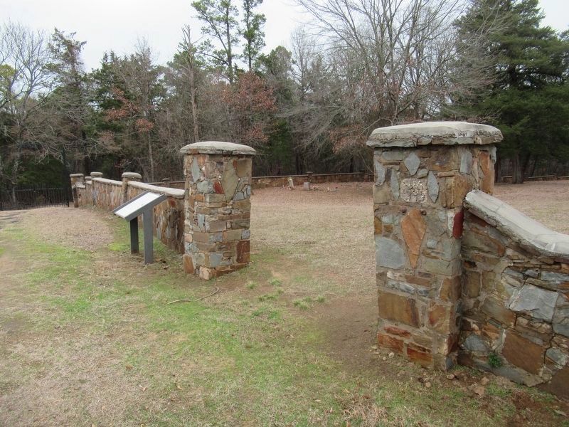 Doaksville History Trail Marker and Cemetery Entrance image. Click for full size.
