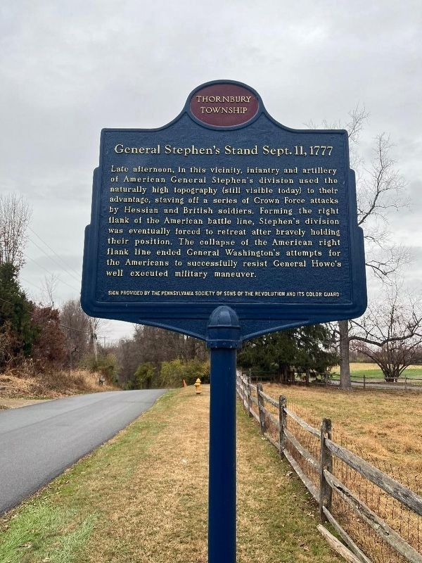 General Stephen's Stand Sept. 11, 1777 Marker image. Click for full size.