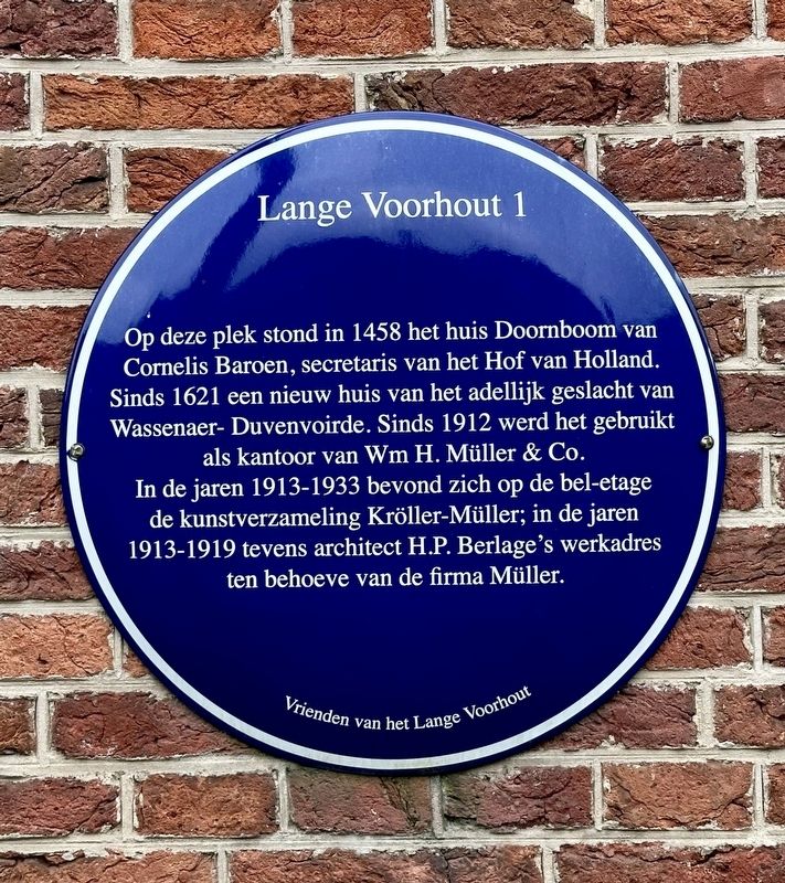 Lange Voorhout 1 Marker. Click for full size. Lange Voorhout 1 Marker image. Click for full size.
