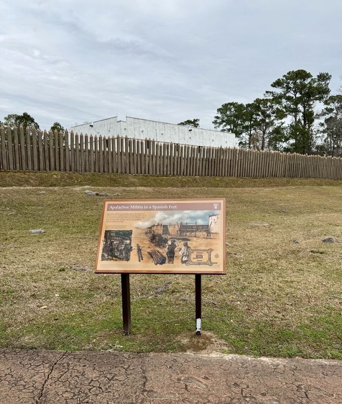 Apalachee Militia in a Spanish Fort Marker image. Click for full size.