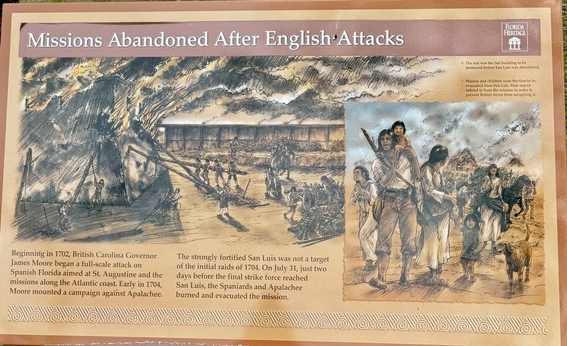 Missions Abandoned After English Attacks Marker image. Click for full size.