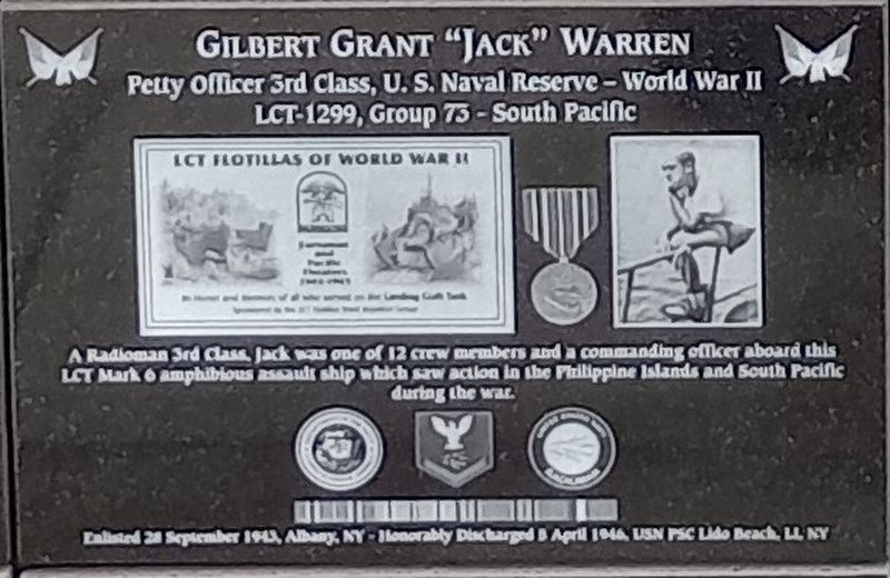 Gilbert Grant "Jack" Warren Marker image. Click for full size.