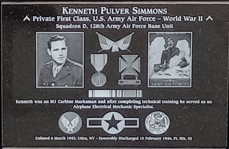 Kenneth Pulver Simmons Marker. Click for full size. Kenneth Pulver Simmons Marker image. Click for full size.