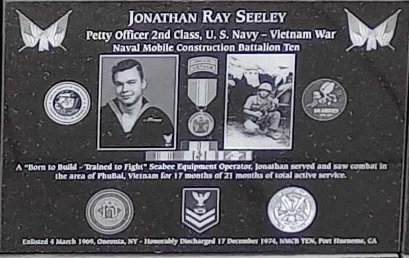 Jonathan Ray Seeley Marker. Click for full size. Jonathan Ray Seeley Marker image. Click for full size.