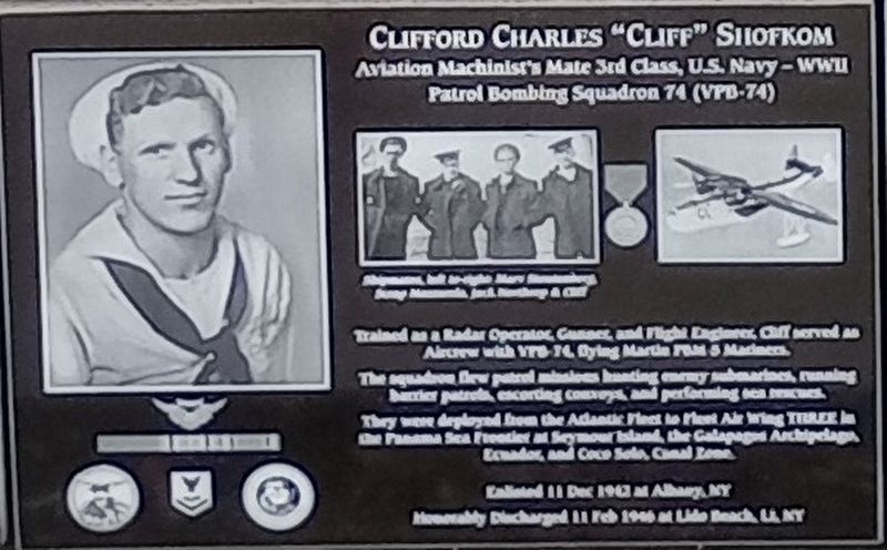 Clifford Charles "Cliff" Shofkom Marker. Click for full size. Clifford Charles "Cliff" Shofkom Marker image. Click for full size.