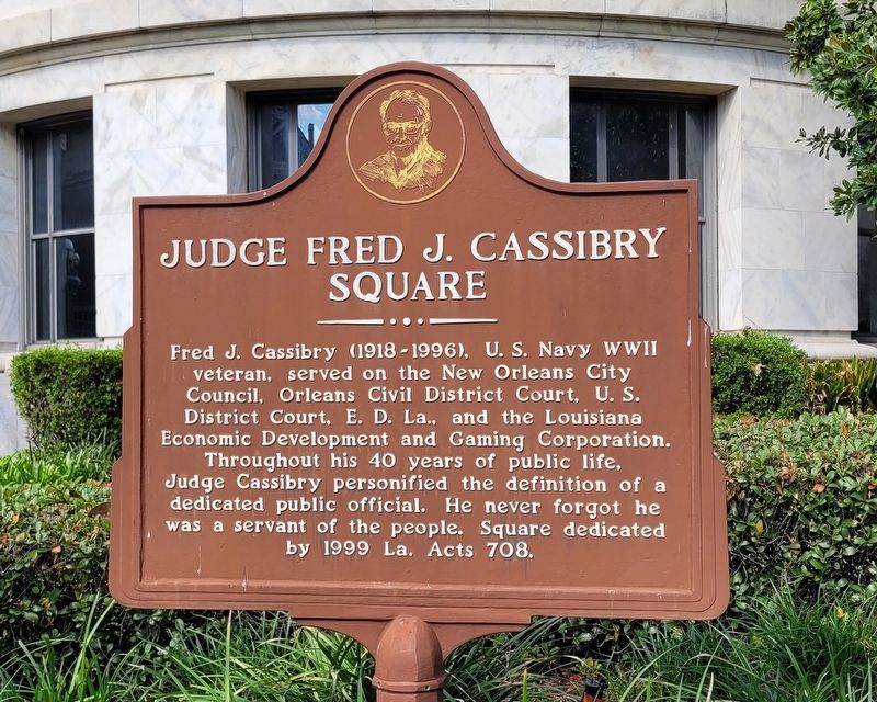 Judge Fred J. Cassibry Square Marker image. Click for full size.