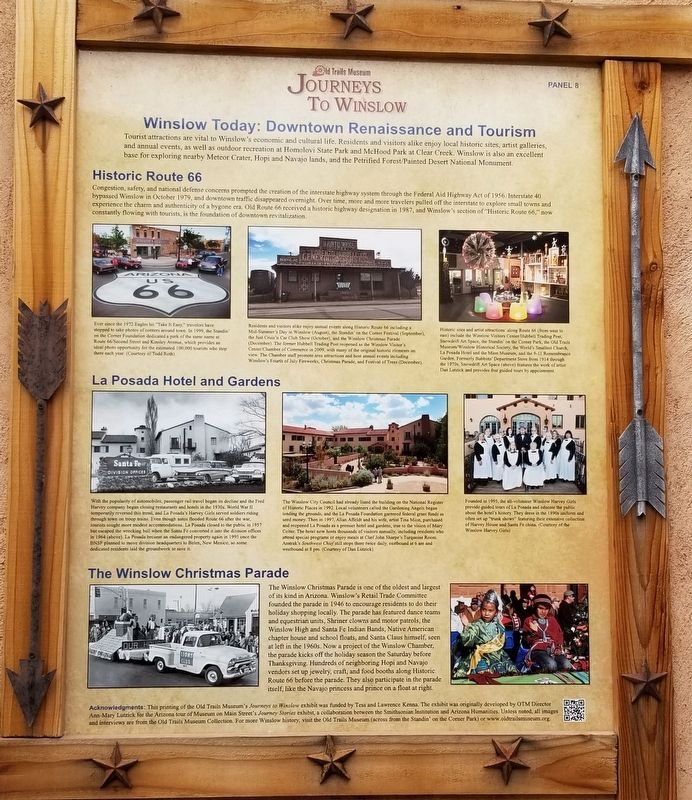 Winslow Today: Downtown Renaissance and Tourism Marker image. Click for full size.