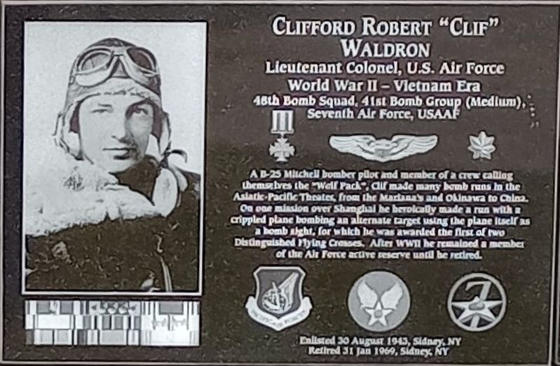 Clifford Robert "Clif" Waldron Marker. Click for full size. Clifford Robert "Clif" Waldron Marker image. Click for full size.