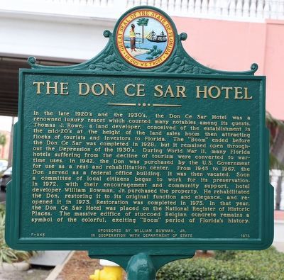 The Don Ce Sar Hotel Marker image. Click for full size.