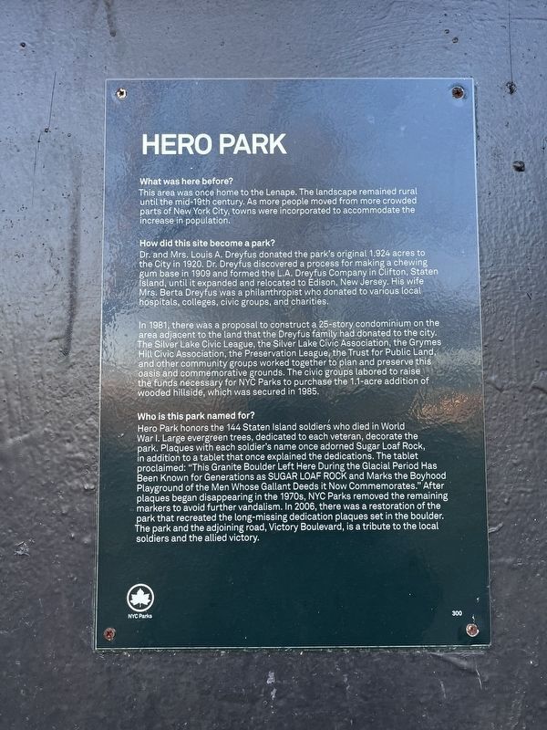 Hero Park Marker image. Click for full size.