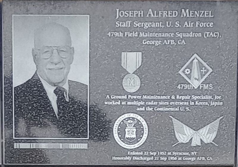 Joseph Alfred Menzel Marker. Click for full size. Joseph Alfred Menzel Marker image. Click for full size.