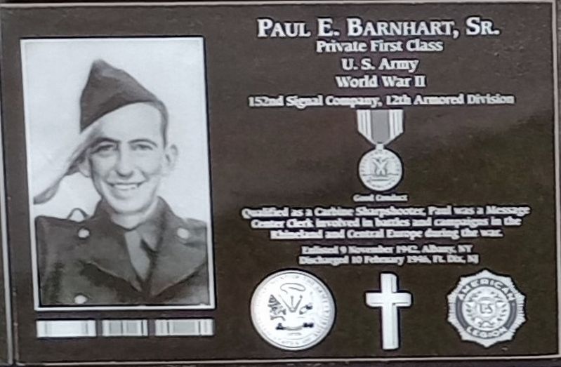 Paul E. Barnhart, Sr. Marker image. Click for full size.