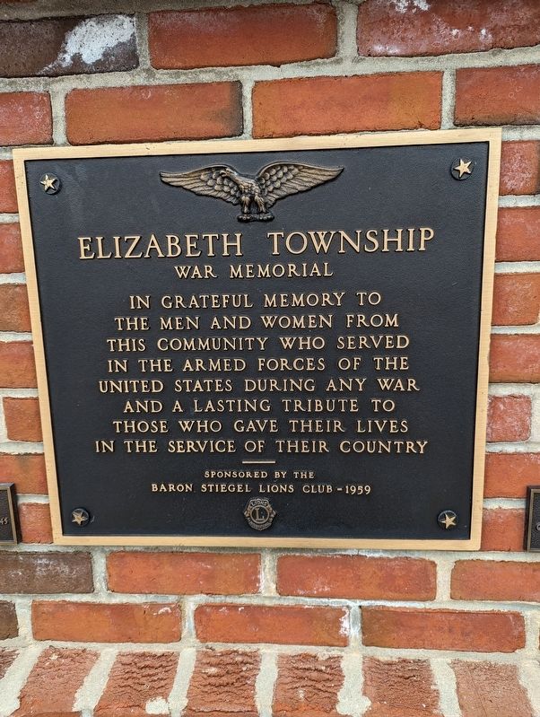 Elizabeth Township War Memorial Marker image. Click for full size.