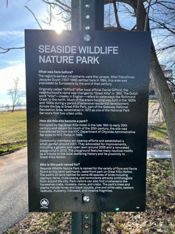 Seaside Wildlife Nature Park Marker image. Click for full size.