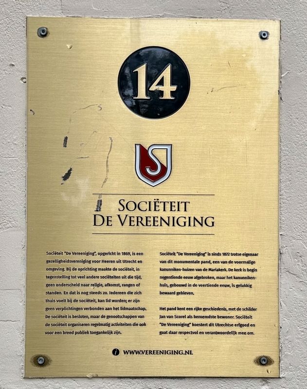 Sociteit De Vereeniging / The Association Society Marker image. Click for full size.