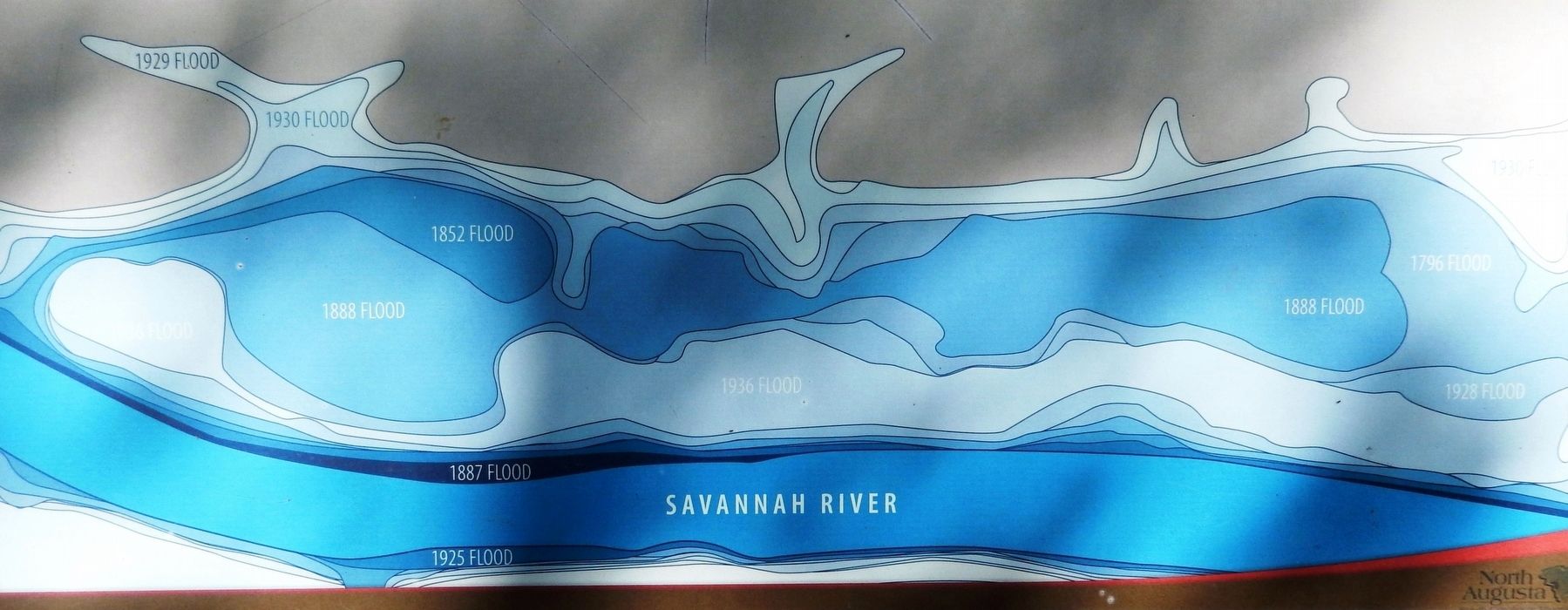Marker detail: North Augusta Flood Map. Click for full size. Marker detail: North Augusta Flood Map image. Click for full size.