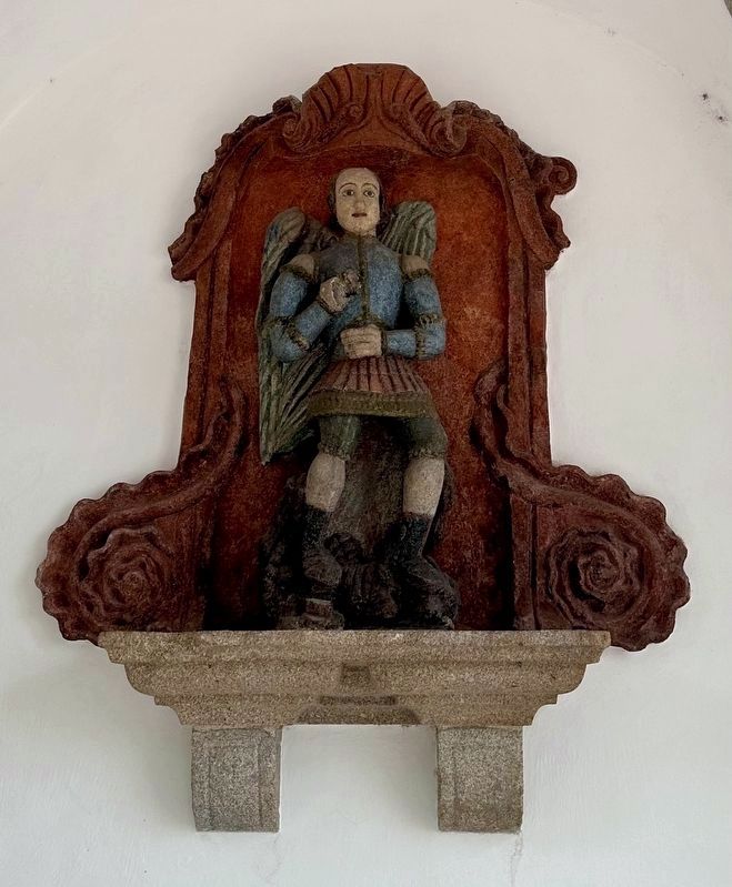 Polychrome image of São Miguel (Saint Michael the Archangel), found in chapel. Click for full size. Polychrome image of São Miguel (Saint Michael the Archangel), found in chapel image. Click for full size.