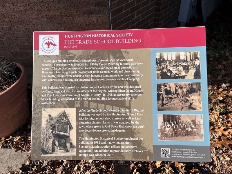 The Trade School Building Marker image. Click for full size.