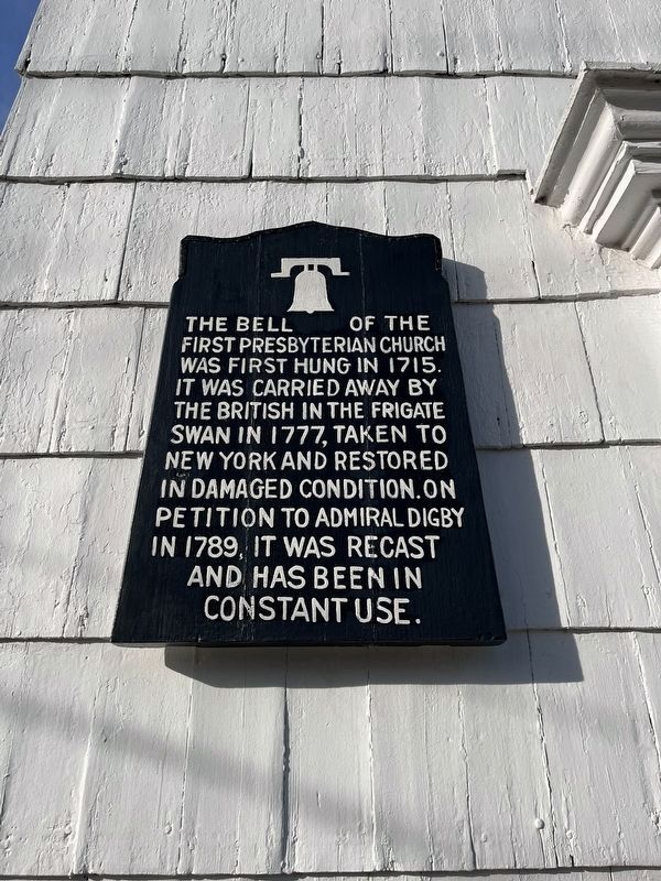 The Bell of the First Presbyterian Church Marker. Click for full size. The Bell of the First Presbyterian Church Marker image. Click for full size.