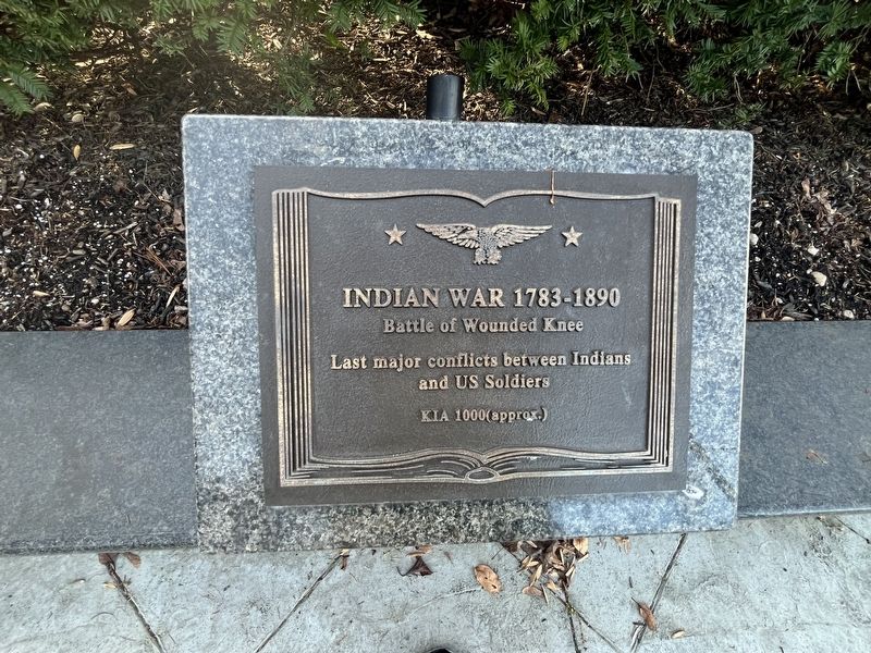 Indian War plaque. Click for full size. Indian War plaque image. Click for full size.