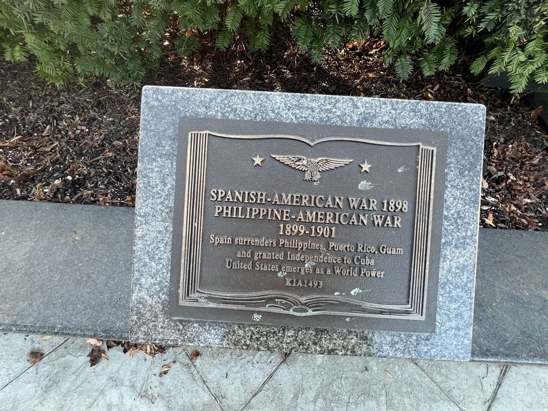 Spanish-American War and Philippine-American War plaque. Click for full size. Spanish-American War and Philippine-American War plaque image. Click for full size.