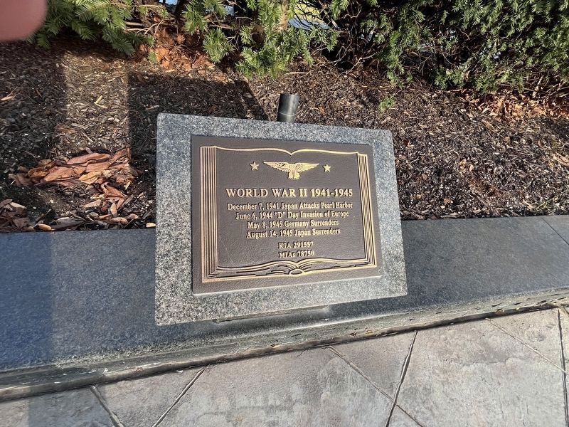 World War II plaque. Click for full size. World War II plaque image. Click for full size.