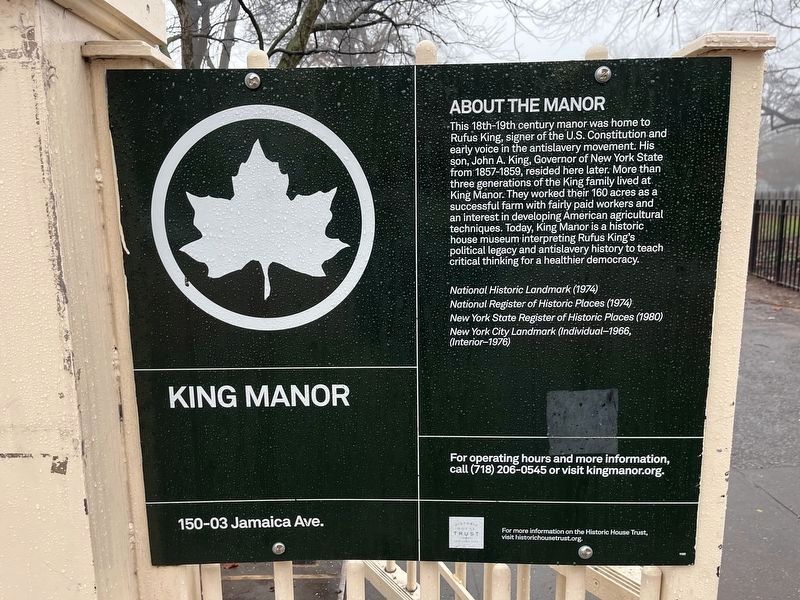 King Manor Marker image. Click for full size.
