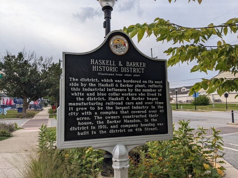 Haskell & Barker Historic District Marker, Side Two image. Click for full size.