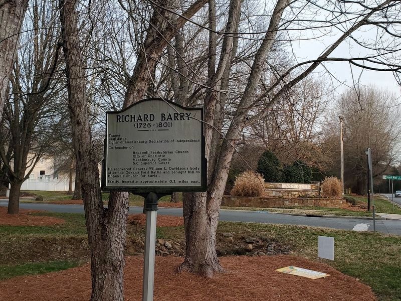 Richard Barry Marker near the entrance of Tanner's Creek subdivision image. Click for full size.